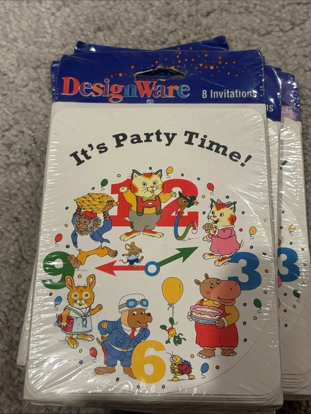 Vintage Richard Scarry DesignWare birthday party invitations